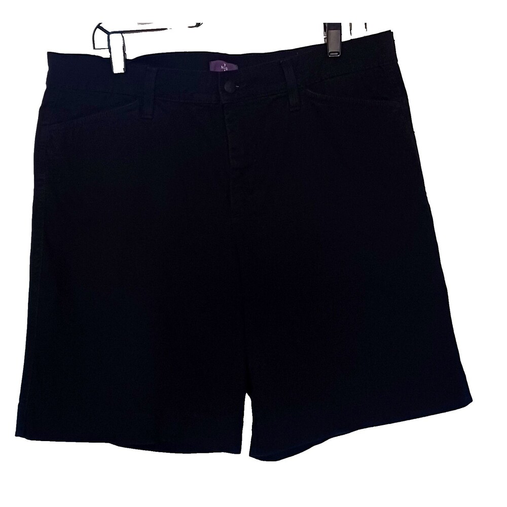 NYDJ Lift Tuck Women's 14 Black Chino Shorts Stretch High Rise 5 Pocket